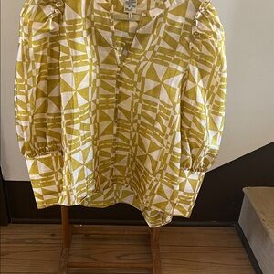 Geometric Yellow Blouse